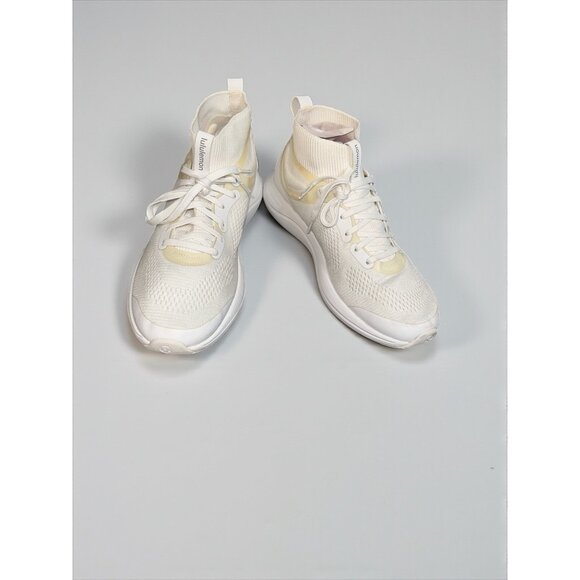 Lululemon Chargefeel Mid Workout Shoe Womens 8M White Mesh Sock Ankle Running - Picture 2 of 10